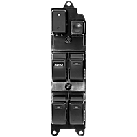 Front, Driver Side Window Switch, Black, 6 Buttons