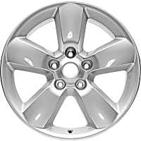 Aluminum Silver Wheel, 5 Spoke; Factory Replacement (Associated Hollander Numbers: 2495; 2495B; 2495C); OE: 1UB17GSAAA, 20 in. x 8 in., 5 x 5.5 in. Bolt Pattern - 