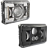 0552571 Driver and Passenger Side LED Headlight, With bulb(s), Clear Lens, Black Interior, Model 8800 Evolution 2 Series
