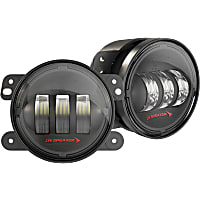 JW Speaker 0554573 Jeep JK LED Fog Lights, Black Inner Bezel, SAE Compliant, Set of 2
