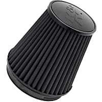 Universal Air Filter - Black, Synthetic, Washable, Direct Fit, Sold individually