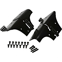 50477 Windshield Hinges - Powdercoated Black, Stainless Steel, Direct Fit, Set of 2