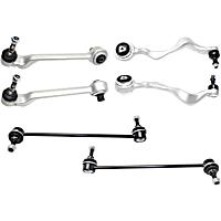 6-Piece Kit Front, Driver and Passenger Side, Lower, Frontward and Rearward Control Arms with Sway Bar Links