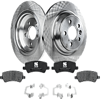 Rear Brake Disc and Pad Kit, Plain Surface, 5 Lugs, Organic, Pro-Line Series