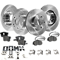 Front and Rear Brake Disc and Pad Kit, 5 Lugs, Ceramic, Coupe/Sedan, Automatic Transmission, 260 mm Rotor Diameter, Pro-Line Series
