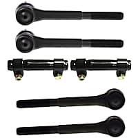 6-Piece Kit Front Driver and Passenger Side, Steering Linkages,  Inner and Outer Tie Rod Ends, Includes Tie Rod Adjusting Sleeves, 4.72 inch Length, Includes 11/16 (in) x 18 Threads