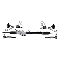 7-Piece Kit Front, Driver and Passenger Side Suspension Includes Ball Joints, Steering Rack, and Tie Rod Ends