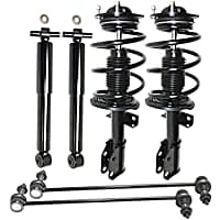 6-Piece Kit Driver and Passenger Side Suspension Includes Loaded Struts, Shock Absorbers, and Sway Bar Links, 6 Cylinder, 3.6L Engine, AWD