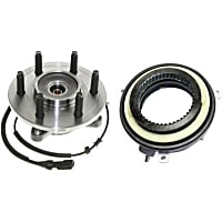 Front, Driver or Passenger Side Wheel Hub Kit, with Bearing, 6 Stud Hub, includes 4WD Actuator