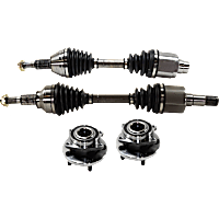 4-Piece Kit Front, Driver and Passenger Side Suspension, includes Axle Assembly and Wheel Hub