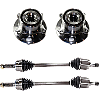 4-Piece Kit Front, Driver and Passenger Side Suspension with Assemblies and Wheel Hubs