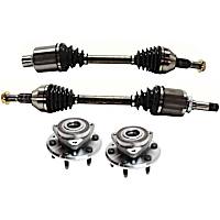4-Piece Kit Front, Driver and Passenger Side Suspension Includes Axle Assembly and Wheel Hub