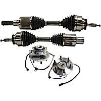 4-Piece Kit Front, Driver and Passenger Side Suspension Kit Includes Axle Assemblies and Wheel Hubs