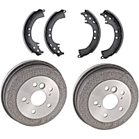 Rear Brake Drum and Shoe Kit, 2-Wheel Set