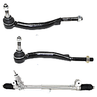 3-Piece Kit Front Suspension with Steering Rack and Tie Rod Ends, with 16mm Tie Rod Thread