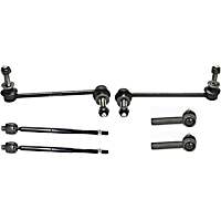 6-Piece Kit Front, Driver and Passenger Side Suspension, includes Sway Bar Link and Tie Rod End