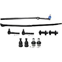 10-Piece Kit Front, Driver and Passenger Side Suspension, includes Ball Joint, Tie Rod Adjusting Sleeve, and Tie Rod End