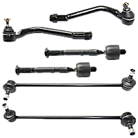 6-Piece Kit Front, Driver and Passenger Side Suspension Kit, Includes (4) Tie Rod End and (2) Sway Bar Link