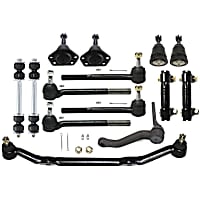 14-Piece Kit Front Suspension, Includes Ball Joint, Center Link, Idler Arm, Sway Bar Link, Tie Rod Adjusting Sleeve, and Tie Rod End, RWD