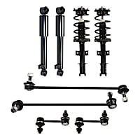 8-Piece Kit Front and Rear, Driver and Passenger Side Suspension with Loaded Struts, Shock Absorbers, and Sway Bar Links