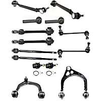 14-Piece Kit Front, Driver and Passenger Side, Upper and Lower, Forward and Rearward Control Arm Kit, Sedan, RWD, Change Left & Right at Same Time, Non-Adjustable Type