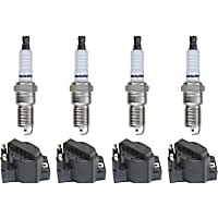8-Piece Kit Ignition Coil, 4 Cylinder, 2.0/2.2 Liter Engine, Includes (4) Ignition Coil and (4) Spark Plug