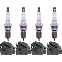 8-Piece Kit Ignition Coil, 4 Cylinder, 2.2 Liter Engine, includes Spark Plugs