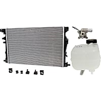 3-Piece Kit Radiator, 2.4L Engine, Aluminum Core, Plastic Tank, includes Coolant Reservoir and Thermostat