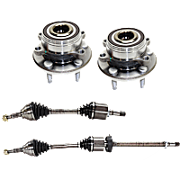 4-Piece Kit Front, Driver and Passenger Side Suspension Includes Axle Assembly and Wheel Hub, Automatic Transmission
