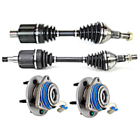 4-Piece Kit Front, Driver and Passenger Side Suspension, includes Axle Assembly and Wheel Hub