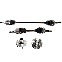 4-Piece Kit Front, Driver and Passenger Side Suspension Includes Axle Assemblies and Wheel Hubs