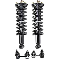 4-Piece Kit Front, Driver and Passenger Side Suspension Includes Loaded Strut and Sway Bar Link