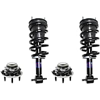 4-Piece Kit Front, Driver and Passenger Side Suspension with Loaded Struts and Wheel Hubs, Rear Wheel Drive, Crew Cab Pickup/Extended Cab Pickup