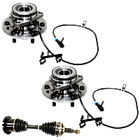 3-Piece Kit Front, Driver and Passenger Side Suspension Kit, Includes (1) Axle Assembly and (2) Wheel Hub