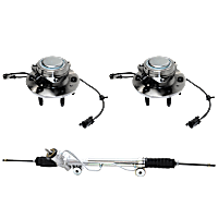 3-Piece Kit Front, Driver and Passenger Side Suspension Kit, with Steering Rack and Wheel Hub