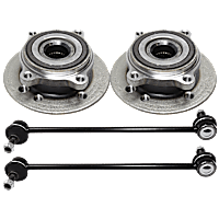 4-Piece Kit Front, Driver and Passenger Side Suspension Kit, Includes (2) Sway Bar Link and (2) Wheel Hub