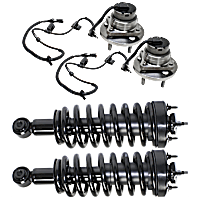 4-Piece Kit Front, Driver and Passenger Side Suspension Kit, Includes (2) Loaded Strut and (2) Wheel Hub