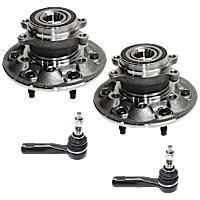 4-Piece Kit Front, Driver and Passenger Side Suspension Kit, Includes (2) Tie Rod End and (2) Wheel Hub