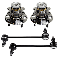 4-Piece Kit Rear Suspension Kit, Includes (2) Sway Bar Link and (2) Wheel Hub