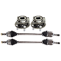 4-Piece Kit Front, Driver and Passenger Side Suspension Kit, Includes (2) Axle Assembly and (2) Wheel Hub