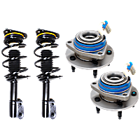 4-Piece Kit Front, Driver and Passenger Side Suspension Kit, Includes (2) Shock Absorber and Strut Assembly and (2) Wheel Hub