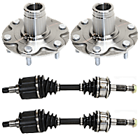 4-Piece Kit Front, Driver and Passenger Side Suspension Kit, Includes (2) Axle Assembly and (2) Wheel Hub