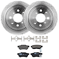 KIT-062224-65 Rear Brake Disc and Pad Kit, 2-Wheel Set, Plain Surface, 4 Lugs, Ceramic, includes Brake Disc and Brake Pad Set
