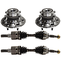 4-Piece Kit Front, Driver and Passenger Side Suspension Kit, Includes (2) Axle Assembly and (2) Wheel Hub