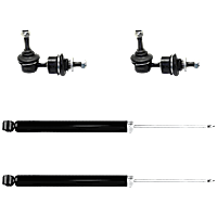 4-Piece Kit Rear Suspension with Shock Absorbers, and Sway Bar Links