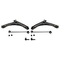 6-Piece Kit Front, Driver and Passenger Side, Lower Control Arm with Sway Bar Links and Tie Rod Ends