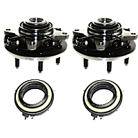 4-Piece Kit Front, Driver and Passenger Side Suspension with 4WD Actuator and Wheel Hub