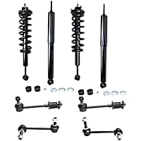 8-Piece Kit Front and Rear, Driver and Passenger Side Suspension with Loaded Struts, Shock Absorbers, and Sway Bar Links