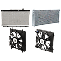 4-Piece Kit A/C Condenser, includes (1) A/C Condenser, (2) Cooling Fan Assembly and (1) Radiator, 2.4L Eng., 4 Cyl.