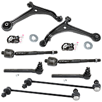 8-Piece Kit Front, Driver and Passenger Side Suspension, includes Control Arm, Sway Bar Link, and Tie Rod End